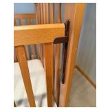 Natural Oak Baby Crib with Slatted Sides, Casters, Mattress Included