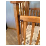 Natural Oak Baby Crib with Slatted Sides, Casters, Mattress Included