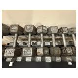 Parabody Hex Dumbbell Set - 15-50 lb, 2-Tier Rack