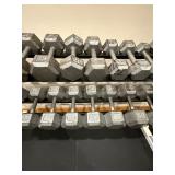 Parabody Hex Dumbbell Set - 15-50 lb, 2-Tier Rack