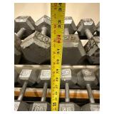 Parabody Hex Dumbbell Set - 15-50 lb, 2-Tier Rack