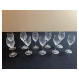 Crystal 5" Wine Glasses - 10-Piece Cut-Crystal Stemware (Lot of 10)