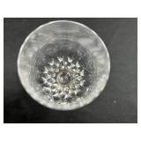 Crystal 7" Wine Glasses - English Cut-Glass with Leaf Pattern (Lot of 9)