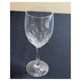 Crystal 7" Wine Glasses - English Cut-Glass with Leaf Pattern (Lot of 9)
