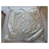 Vintage Textile Linen Collection: Velvet Panels Runner, Damask & Lace with Tassels Table Covering & Misc Linens