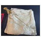 Vintage Textile Linen Collection: Velvet Panels Runner, Damask & Lace with Tassels Table Covering & Misc Linens