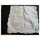 Vintage Textile Linen Collection: Velvet Panels Runner, Damask & Lace with Tassels Table Covering & Misc Linens