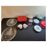 Assorted Christmas Tins & Mugs - Holiday Metal Decor Collection