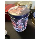 Assorted Christmas Tins & Mugs - Holiday Metal Decor Collection