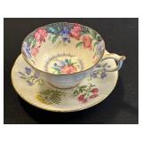Paragon Sweet Pea Teacup & Saucer - Fine Bone China, Made in England