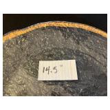 Decorative Glass Trays Set of 3 - 2 Textured Plates with Gold Rim & 1 Clear Dotted Plate