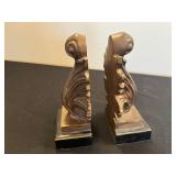 Goebel West Germany Porcelain Figurine - Boy with Curved White Sheet & Pair of Bookends