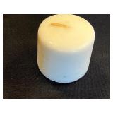 Snow Village Pillar Candle With Beaded Glass Hurricanes - Holiday Decor Set