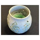 Snow Village Pillar Candle With Beaded Glass Hurricanes - Holiday Decor Set