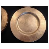 Gold Tone 13.5" Chargers Set of 8 - Not Microwave Safe - Made in Taiwan