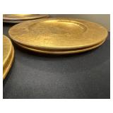 Gold Tone 13.5" Chargers Set of 8 - Not Microwave Safe - Made in Taiwan