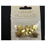 Sequined Santa Hat, 3 Teal Candle Holders, LaMode 9 Buttons Star Shapes (2 Packs)