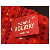 Sequined Santa Hat, 3 Teal Candle Holders, LaMode 9 Buttons Star Shapes (2 Packs)