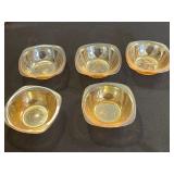 Amber Iridescent "Jeannette" Depression Glass Lot of Misc Bowls - Vintage Set