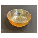 Amber Iridescent "Jeannette" Depression Glass Misc Serving Pieces - Leaf & Floral Engraving, Footed & Clear
