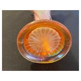 Orange Carnival Glass 3-Piece Set: Tall Vase, Ruffled Bowl (Iridescent Iris), Bowl & Compote