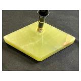 Sheaffer Desk Fountain Pen on Green Onyx Desk Stand w 14K Nib