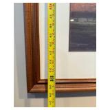 Framed Landscape Painting - Winter Scene With Bare Trees & Stone House, 48x24 in