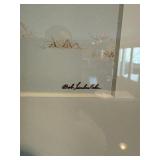 Winter Landscape Print - Snowy Tree & Wagon, Framed in Wood Frame