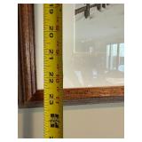 Winter Landscape Print - Snowy Tree & Wagon, Framed in Wood Frame