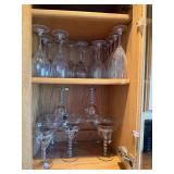 Crystal Twisted Stem Wine Glasses - Clear Faceted Bowls, Elegant Stemware