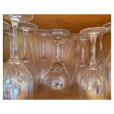 Crystal Twisted Stem Wine Glasses - Clear Faceted Bowls, Elegant Stemware