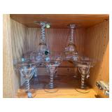 Crystal Twisted Stem Wine Glasses - Clear Faceted Bowls, Elegant Stemware