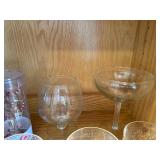 Crystal Cut Glassware Set - 3 Tumblers, 1 Coupe Glass, 1 Brandy Snifter