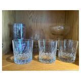 Crystal Cut Glassware Set - 3 Tumblers, 1 Coupe Glass, 1 Brandy Snifter