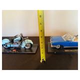 Models Maisto Cadillac Eldorado Biarritz (1959) & Indian Motorcycle & Harley-Davidson FLSTS Springer