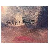 Shari White CAS Hand-Crafted Still Life Oil Painting in Gilt Frame - Flowers, Glass & Fruit