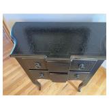 Woodbridge Furniture Hall Console Table - Black Crackle Finish, 6 Drawers, 32x32x16