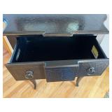 Woodbridge Furniture Hall Console Table - Black Crackle Finish, 6 Drawers, 32x32x16