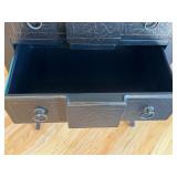 Woodbridge Furniture Hall Console Table - Black Crackle Finish, 6 Drawers, 32x32x16