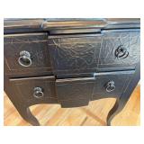 Woodbridge Furniture Hall Console Table - Black Crackle Finish, 6 Drawers, 32x32x16