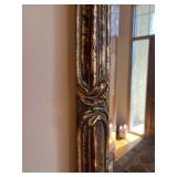 Antique Style Gilded Arch Mirror - 44 in H x 28 in W - Carved Leaf Detail