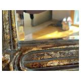 Antique Style Gilded Arch Mirror - 44 in H x 28 in W - Carved Leaf Detail