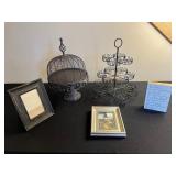 Bird Cage Cake Plate on Pedestal & 3-Tier Cupcake Stand, 2 Frames & Inspirational Sign