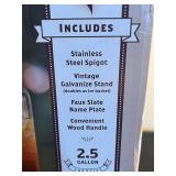 Farmstand Beverage Dispenser 2.5 Gallon With Stainless Steel Spigot & Galvanized Stand
