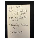 Magnificent Stanley Furniture Dining Table Set - 96W with 20-In Leaf, 8 Upholstered Chairs