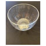 HEAVY Crystal Glass 3-Piece Lidded Dish Set with Leaf Motifs and Starburst Pattern