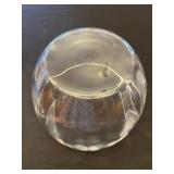 HEAVY Crystal Glass 3-Piece Lidded Dish Set with Leaf Motifs and Starburst Pattern