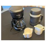Mr. Coffee Drip Coffee Maker with Glass Carafe - Thermos Carafe & 2 Creamers