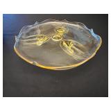 Oval Divided Glass Serving Dish - Speckled Lidded Jar - Painted Tray - Glass Covered Dish