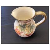 Chardonnay Ceramic Pitcher Made in China with Grapevine Motif & 2 Glass Pitchers (Lot of 3)